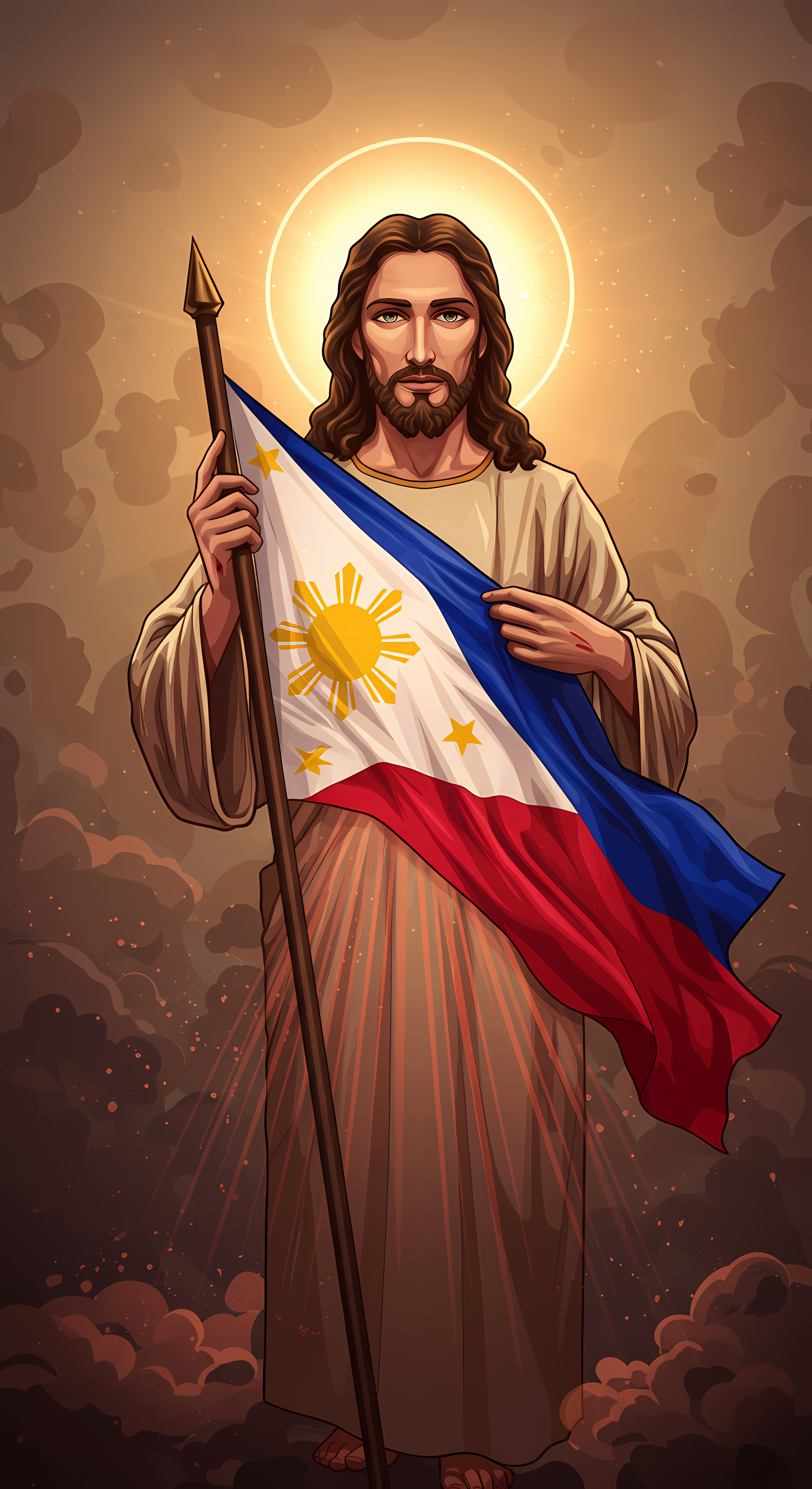 Savior with the Flag of the Philippines